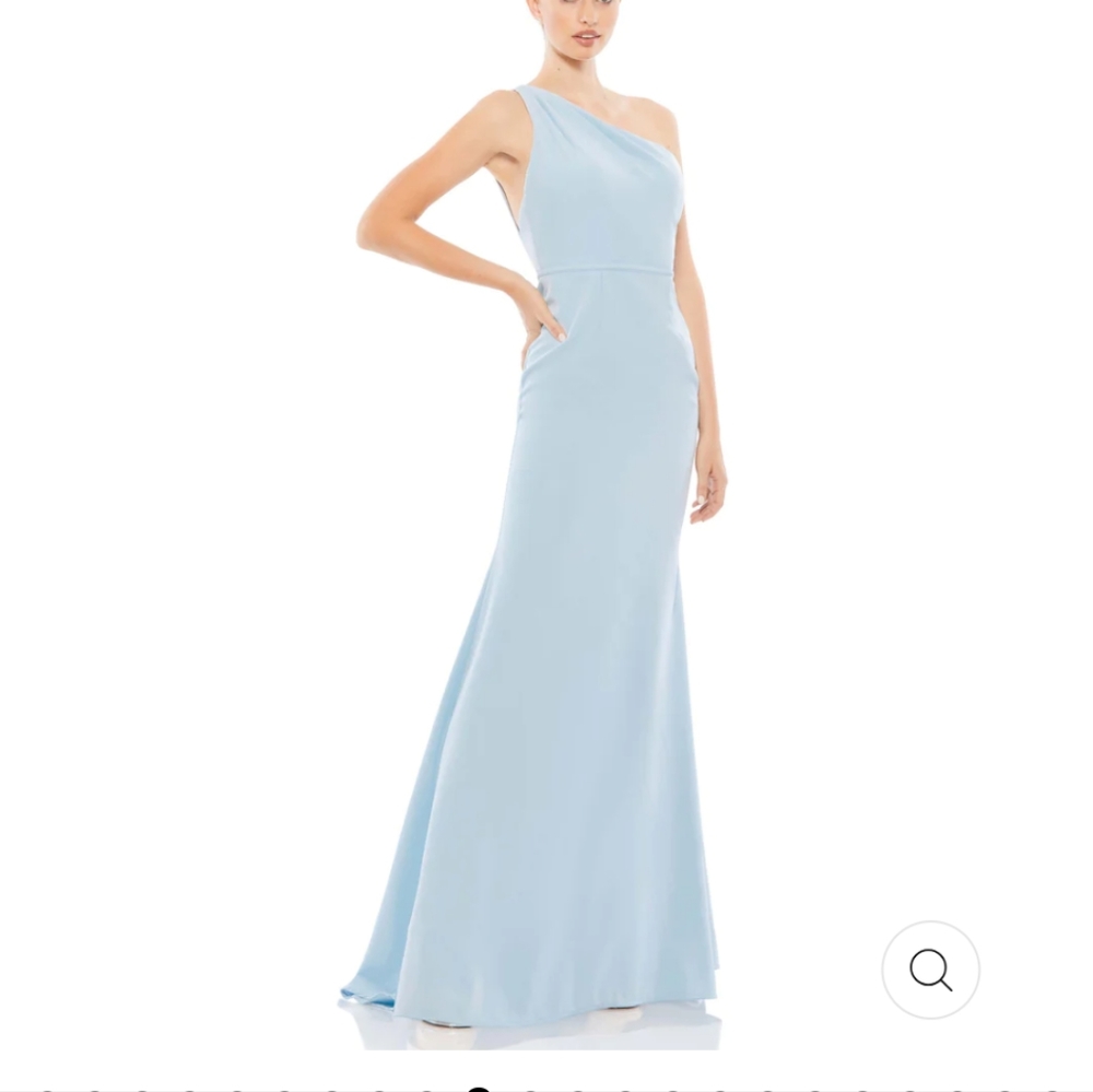 Mac Duggal One shoulder Jersey Mermaid Gown Powder blue size 2